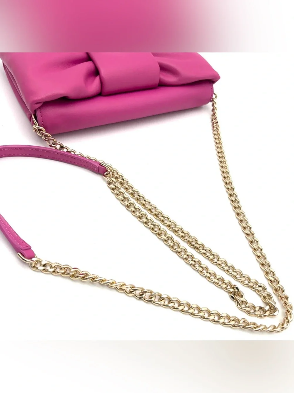 Like new! kate spade Milly Bow Flap Crossbody Pink Leather Chain Mini Bag Party